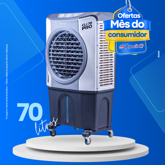 Climatizador CLI PRO 70 litros Evaporativo 210W Ventisol